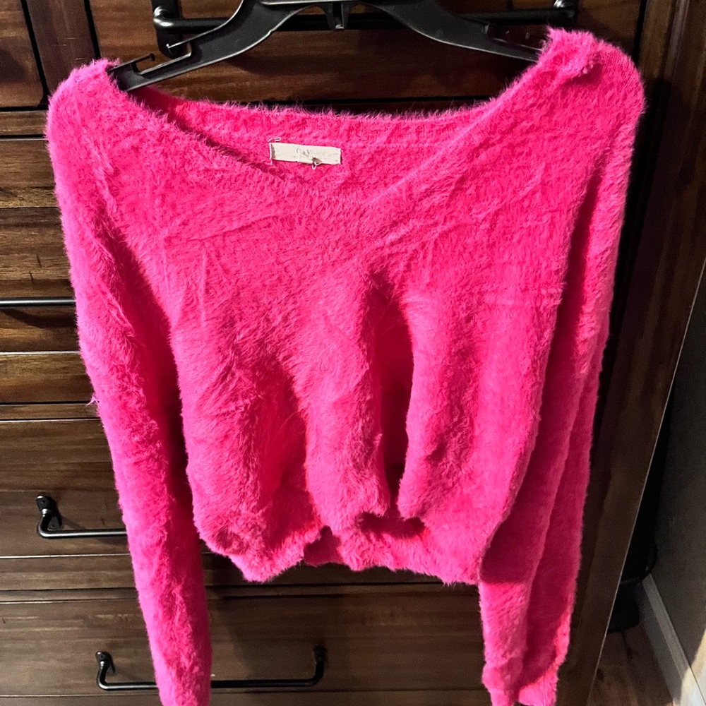 Fuzzy Pink Sweater